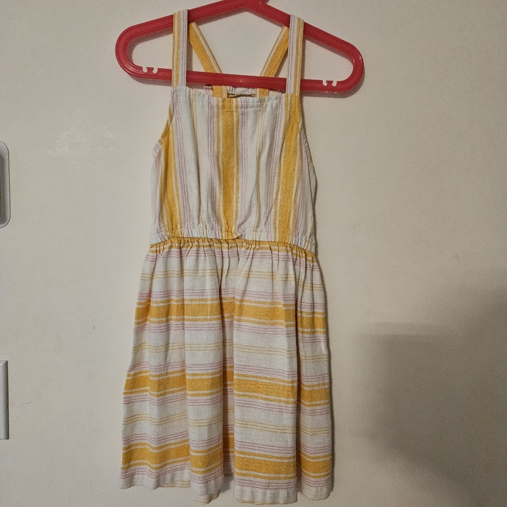 Girls Cute Yellow and White Summer Dress